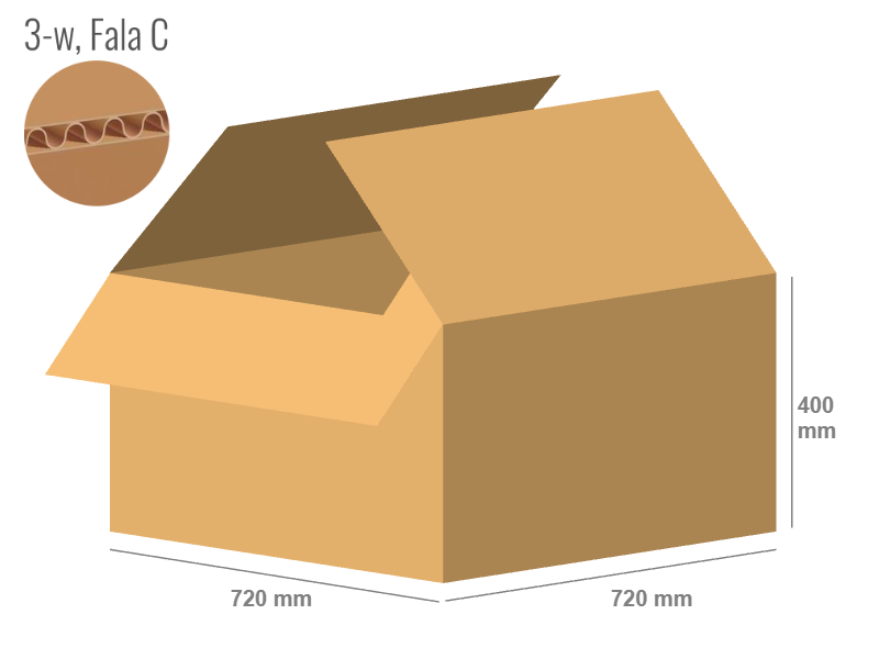 Cardboard box 720x720x400 with Flaps (Fefco 201) Single Wall (3-layer)  online box shop