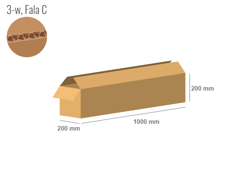 Cardboard box 1000x200x200 - with Flaps (Fefco 201) - Single Wall (3-layer)