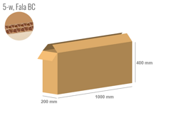 Cardboard box 1000x200x400 - with Flaps (Fefco 201) - Double Wall (5-layer)