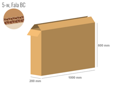 Cardboard box 1000x200x600 - with Flaps (Fefco 201) - Double Wall (5-layer)