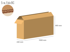 Cardboard box 1000x240x460 - with Flaps (Fefco 201) - Double Wall (5-layer)