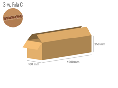 Cardboard box 1000x300x250 - with Flaps (Fefco 201) - Single Wall (3-layer)
