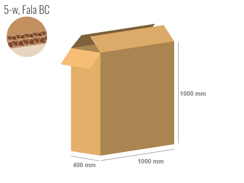 Cardboard box 1000x400x1000 - with Flaps (Fefco 201) - Double Wall (5-layer)