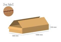 Cardboard box 1000x500x150 - with Flaps (Fefco 201) - Single Wall (3-layer)