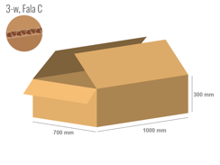 Cardboard box 1000x700x300 - with Flaps (Fefco 201) - Single Wall (3-layer)