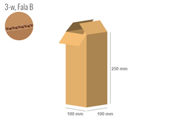 Cardboard box 100x100x250 - with Flaps (Fefco 201) - Single Wall (3-layer)