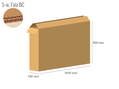 Cardboard box 1010x180x600 - with Flaps (Fefco 201) - Double Wall (5-layer)