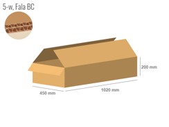 Cardboard box 1020x450x200 - with Flaps (Fefco 201) - Double Wall (5-layer)