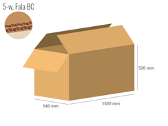 Cardboard box 1020x540x520 - with Flaps (Fefco 201) - Double Wall (5-layer)