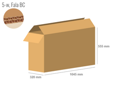 Cardboard box 1045x320x555 - with Flaps (Fefco 201) - Double Wall (5-layer)