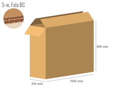 Cardboard box 1045x345x800 - with Flaps (Fefco 201) - Double Wall (5-layer)
