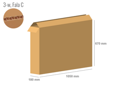 Cardboard box 1050x180x670 - with Flaps (Fefco 201) - Single Wall (3-layer)