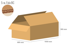 Cardboard box 1050x680x380 - with Flaps (Fefco 201) - Double Wall (5-layer)