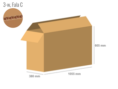 Cardboard box 1055x380x605 - with Flaps (Fefco 201) - Single Wall (3-layer)