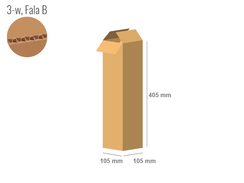 Cardboard box 105x105x405 - with Flaps (Fefco 201) - Single Wall (3-layer)