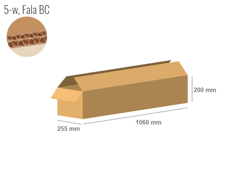 Cardboard box 1060x255x200 - with Flaps (Fefco 201) - Double Wall (5-layer)