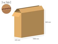 Cardboard box 1090x340x840 - with Flaps (Fefco 201) - Single Wall (3-layer)