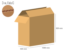 Cardboard box 1090x500x920 - with Flaps (Fefco 201) - Single Wall (3-layer)
