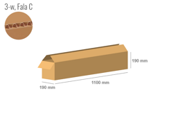 Cardboard box 1100x190x190 - with Flaps (Fefco 201) - Single Wall (3-layer)