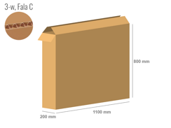Cardboard box 1100x200x800 - with Flaps (Fefco 201) - Single Wall (3-layer)