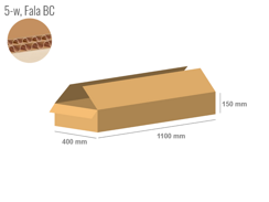 Cardboard box 1100x400x150 - with Flaps (Fefco 201) - Double Wall (5-layer)