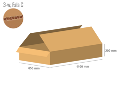 Cardboard box 1100x650x200 - with Flaps (Fefco 201) - Single Wall (3-layer)