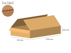 Cardboard box 1100x700x200 - with Flaps (Fefco 201) - Single Wall (3-layer)