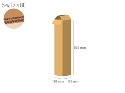 Cardboard box 110x110x530 - with Flaps (Fefco 201) - Double Wall (5-layer)