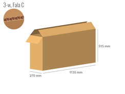 Cardboard box 1135x270x515 - with Flaps (Fefco 201) - Single Wall (3-layer)