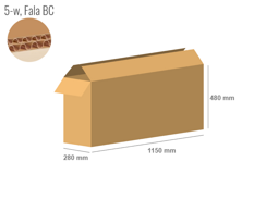 Cardboard box 1150x280x480 - with Flaps (Fefco 201) - Double Wall (5-layer)