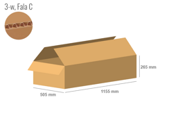 Cardboard box 1155x505x265 - with Flaps (Fefco 201) - Single Wall (3-layer)