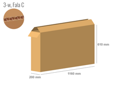 Cardboard box 1160x200x610 - with Flaps (Fefco 201) - Single Wall (3-layer)