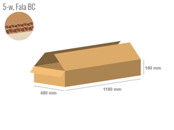 Cardboard box 1180x480x180 - with Flaps (Fefco 201) - Double Wall (5-layer)