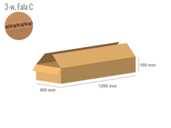 Cardboard box 1200x400x180 - with Flaps (Fefco 201) - Single Wall (3-layer)