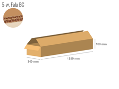 Cardboard box 1250x340x180 - with Flaps (Fefco 201) - Double Wall (5-layer)