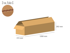 Cardboard box 1260x372x262 - with Flaps (Fefco 201) - Single Wall (3-layer)