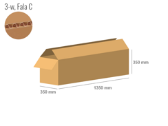 Cardboard box 1350x350x350 - with Flaps (Fefco 201) - Single Wall (3-layer)