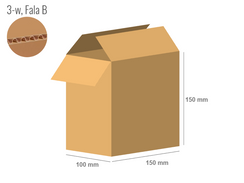 Cardboard box 150x100x150 - with Flaps (Fefco 201) - Single Wall (3-layer)