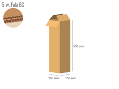 Cardboard box 150x150x530 - with Flaps (Fefco 201) - Double Wall (5-layer)