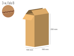 Cardboard box 160x100x250 - with Flaps (Fefco 201) - Single Wall (3-layer)
