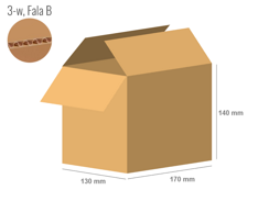 Cardboard box 170x130x140 - with Flaps (Fefco 201) - Single Wall (3-layer)