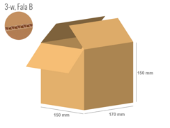 Cardboard box 170x150x150 - with Flaps (Fefco 201) - Single Wall (3-layer)