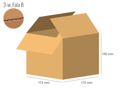 Cardboard box 172x172x140 - with Flaps (Fefco 201) - Single Wall (3-layer)