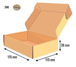 Cardboard box 175x115x38 - with Flaps (Fefco 201) - 3-layer (3w)