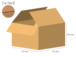 Cardboard box 175x175x110 - with Flaps (Fefco 201) - Single Wall (3-layer)