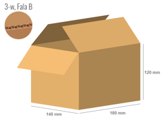 Cardboard box 180x140x120 - with Flaps (Fefco 201) - Single Wall (3-layer)