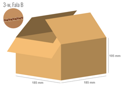 Cardboard box 185x185x105 - with Flaps (Fefco 201) - Single Wall (3-layer)