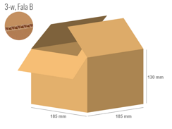 Cardboard box 185x185x130 - with Flaps (Fefco 201) - Single Wall (3-layer)