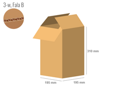 Cardboard box 195x195x310 - with Flaps (Fefco 201) - Single Wall (3-layer)