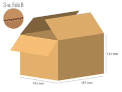 Cardboard box 197x163x123 - with Flaps (Fefco 201) - Single Wall (3-layer)